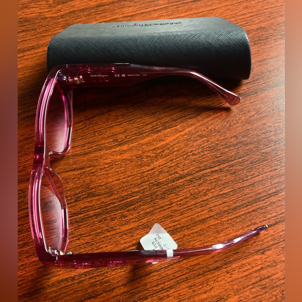 Salvatore Ferragamo “MARCHON” transparent Pink Sunglasses with case 🕶️ - Picture 5 of 10